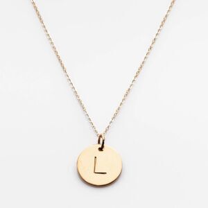 Nashelle Gold Disc Necklace with L Initial 14K Gold Filled